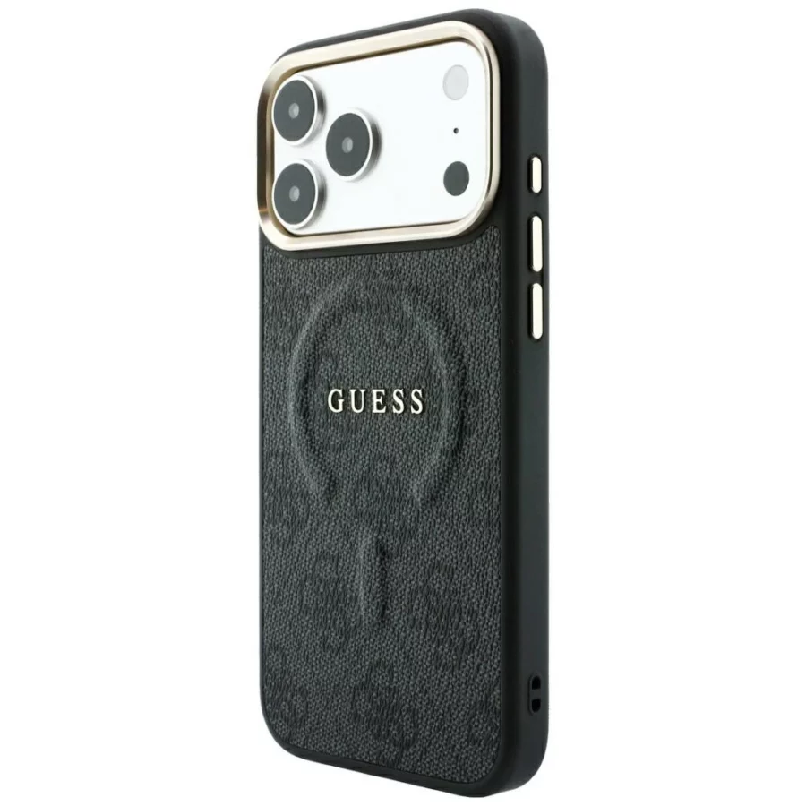 Etui Guess Embossed 4G Classic MagSafe na iPhone 17 Pro / 18 Pro - czarne