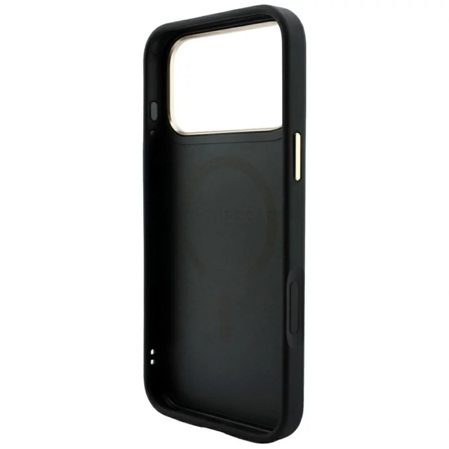 Etui Guess Embossed 4G Classic MagSafe na iPhone 17 Pro / 18 Pro - czarne
