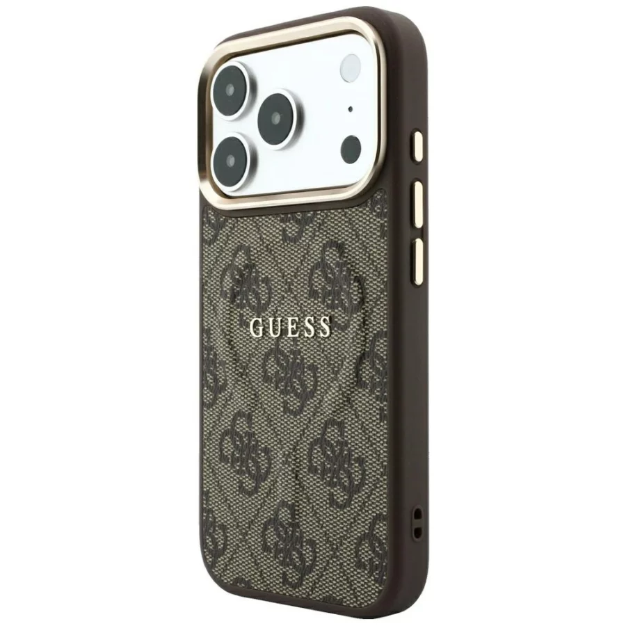Etui Guess Embossed 4G Classic MagSafe na iPhone 17 Pro Max / 18 Pro Max - brązowe