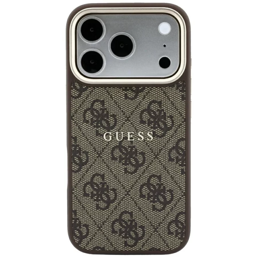 Etui Guess Embossed 4G Classic MagSafe na iPhone 17 Pro Max / 18 Pro Max - brązowe