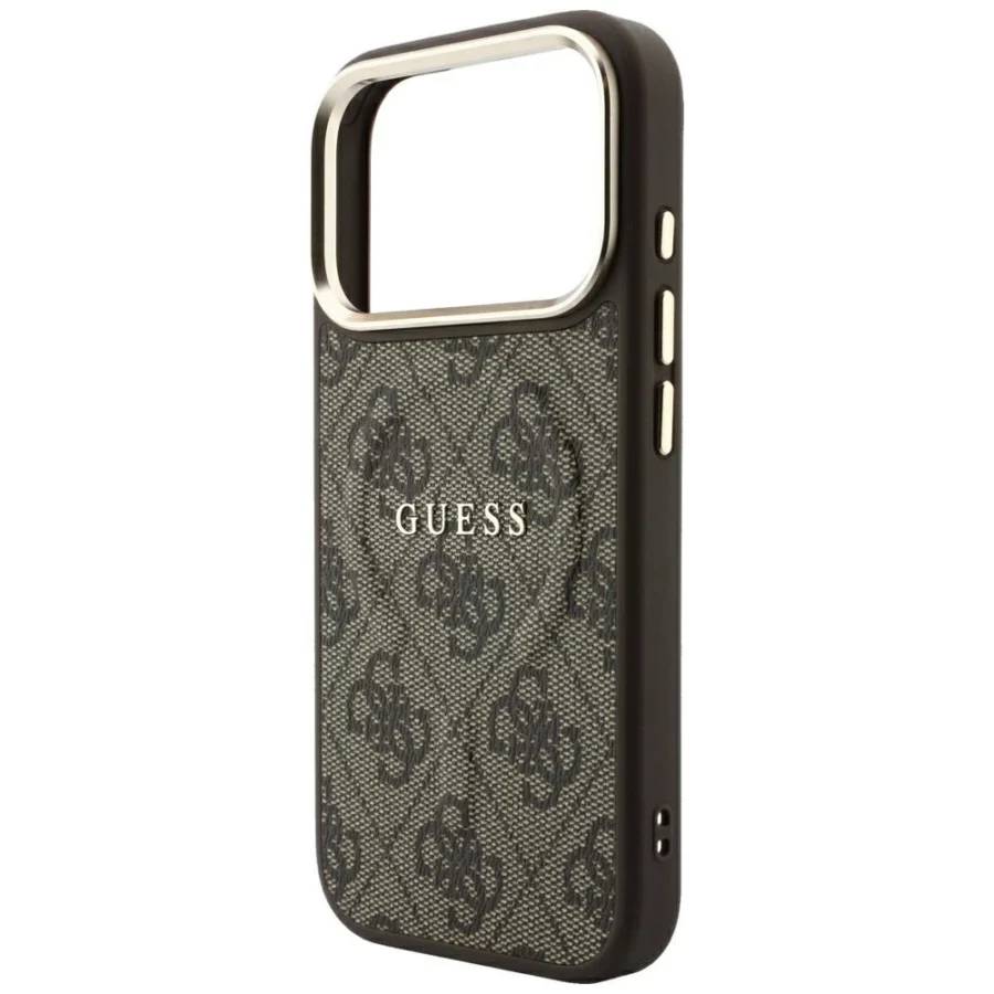 Etui Guess Embossed 4G Classic MagSafe na iPhone 17 Pro Max / 18 Pro Max - brązowe