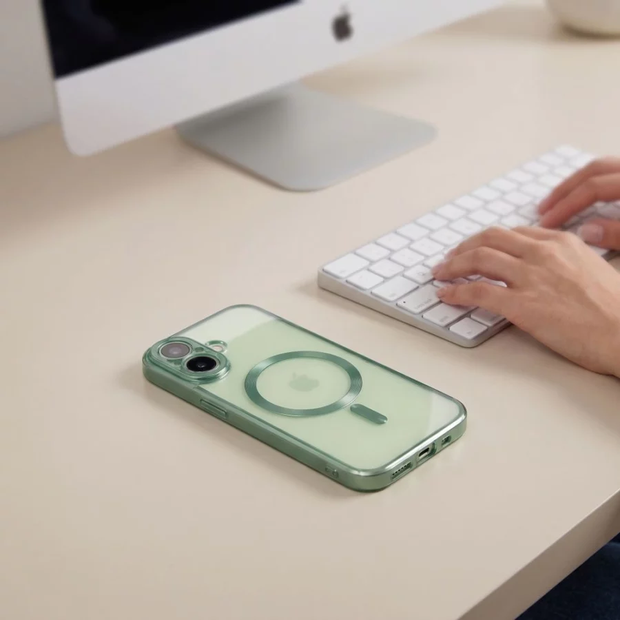 Etui Tech-Protect MagFlex na iPhone 17 - zielone matowe