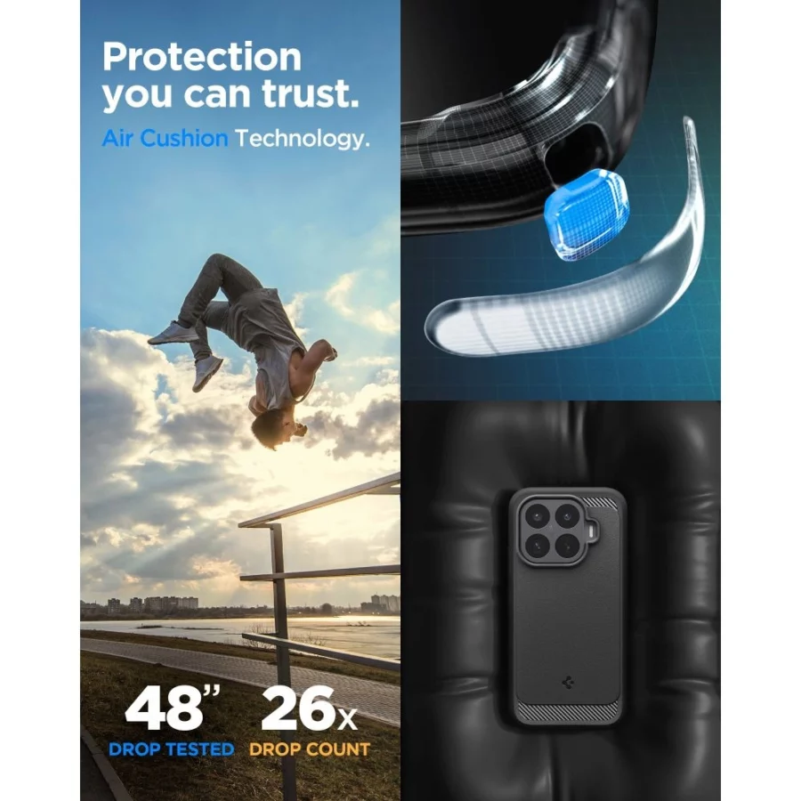 Etui Spigen Rugged Armor na Xiaomi 17T - czarne matowe