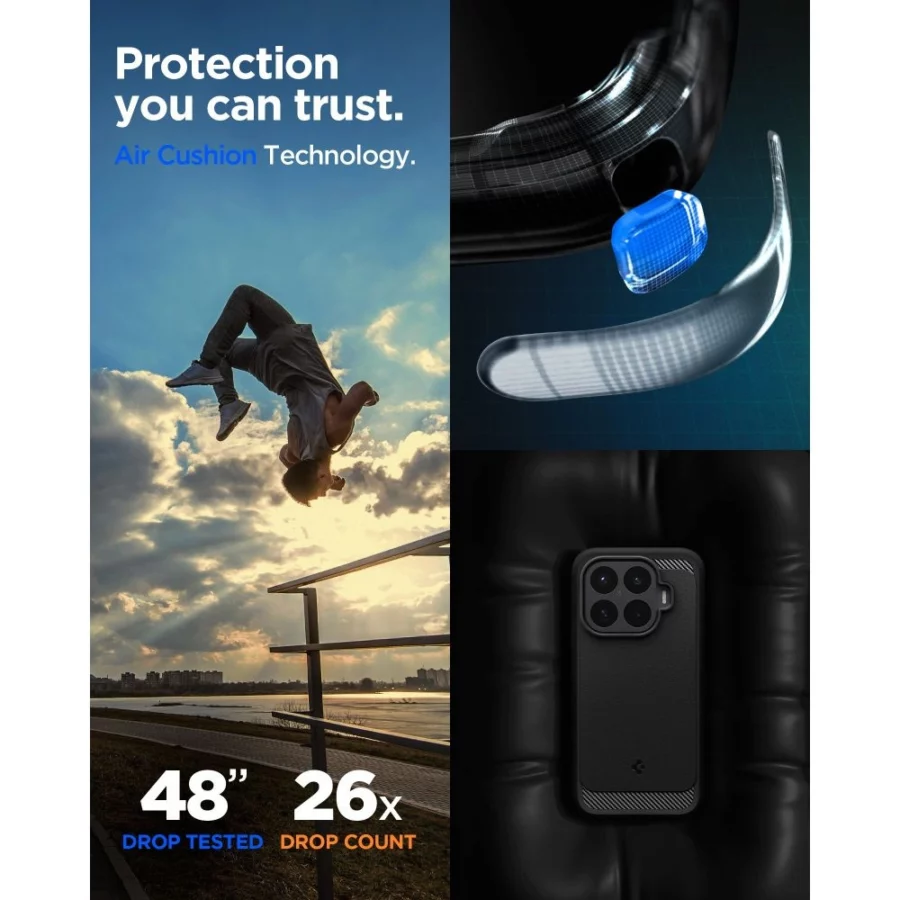 Etui Spigen Rugged Armor na Xiaomi 17T Pro - czarne matowe