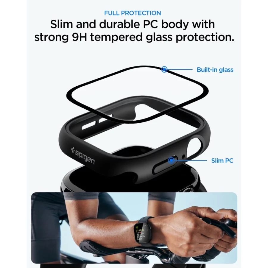 Etui Spigen Thin Fit 360 na Apple Watch 46 mm - czarne