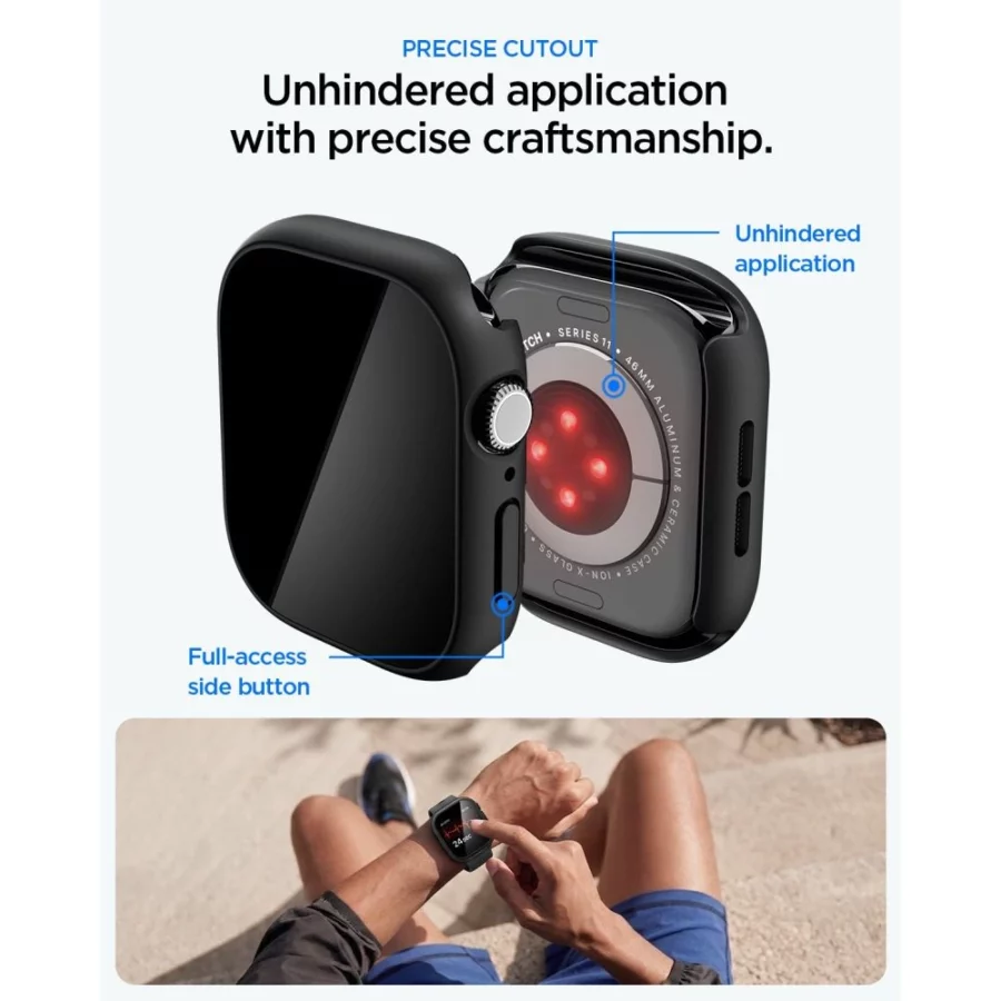 Etui Spigen Thin Fit 360 na Apple Watch 46 mm - czarne