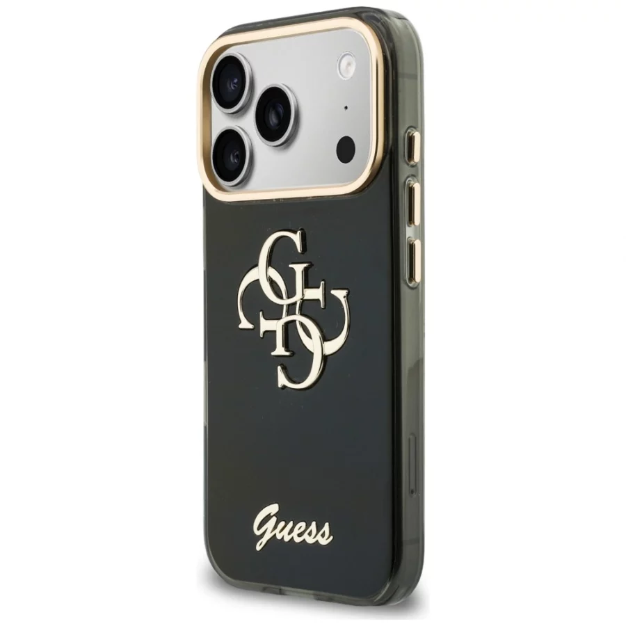 Etui Guess IML 4G Script Metal na iPhone 17 Pro / 18 Pro - czarne