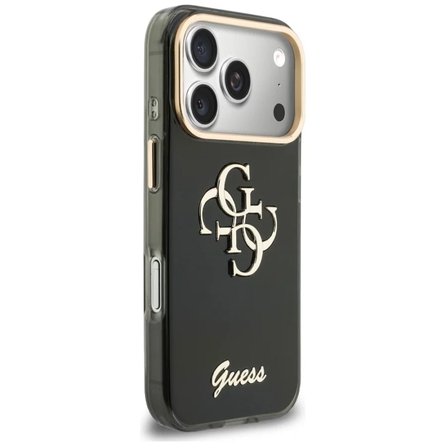 Etui Guess IML 4G Script Metal na iPhone 17 Pro / 18 Pro - czarne