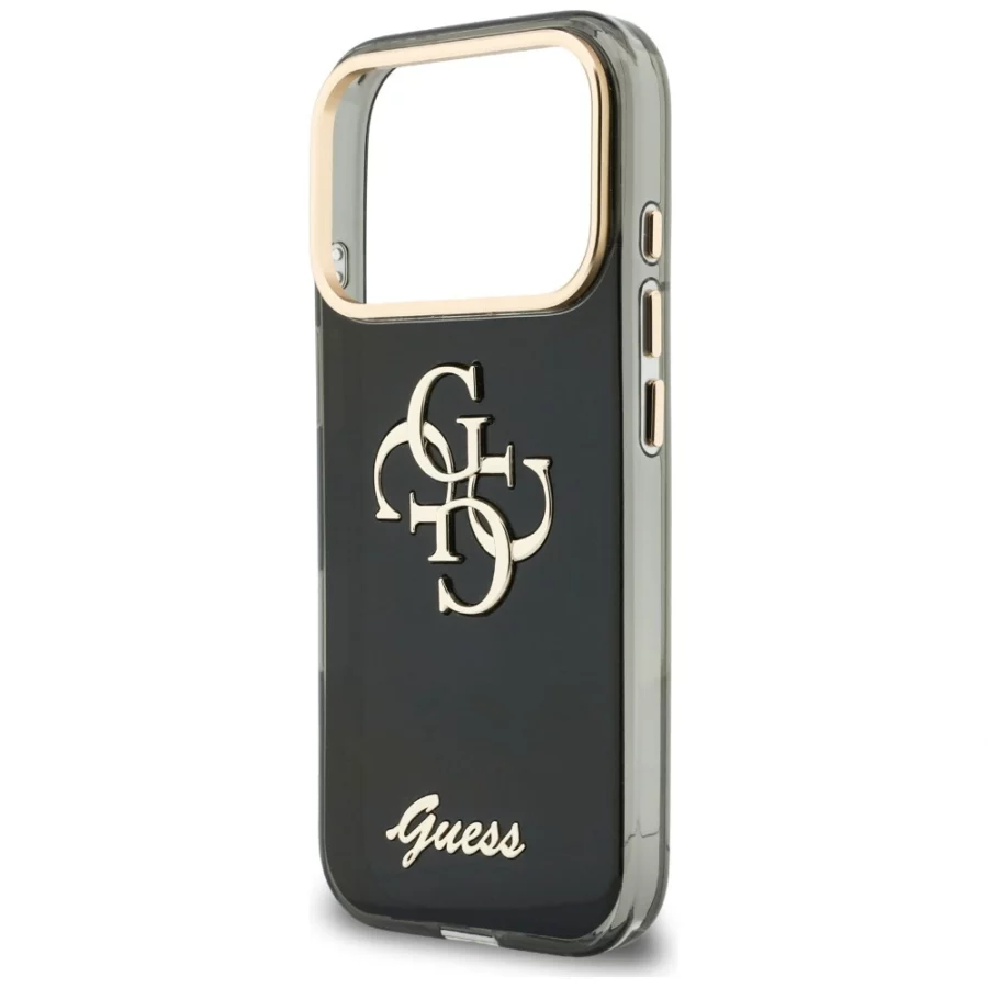 Etui Guess IML 4G Script Metal na iPhone 17 Pro Max / 18 Pro Max - czarne