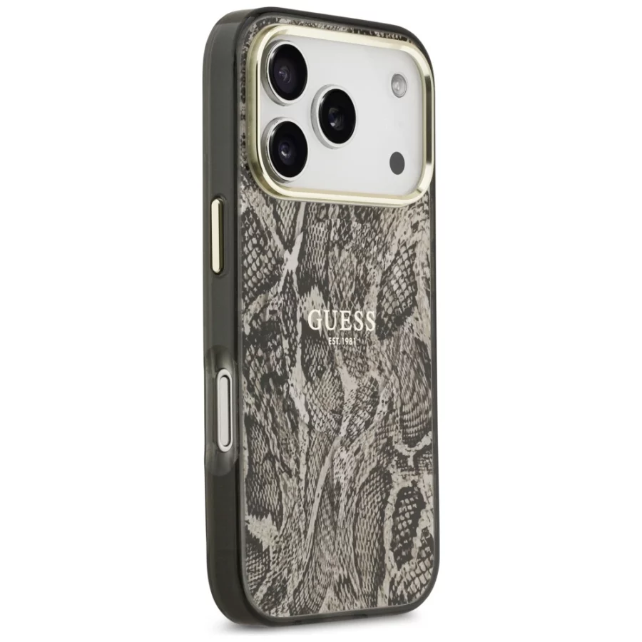 Etui Guess Python Pattern MagSafe na iPhone 17 Pro Max / 18 Pro Max - brązowe