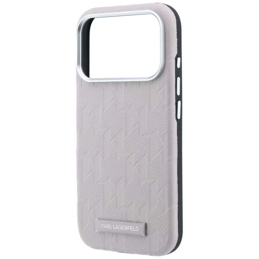 Etui Karl Lagerfeld Grained Mono Resin Logo MagSafe na iPhone 17 Pro / 18 Pro - różowe