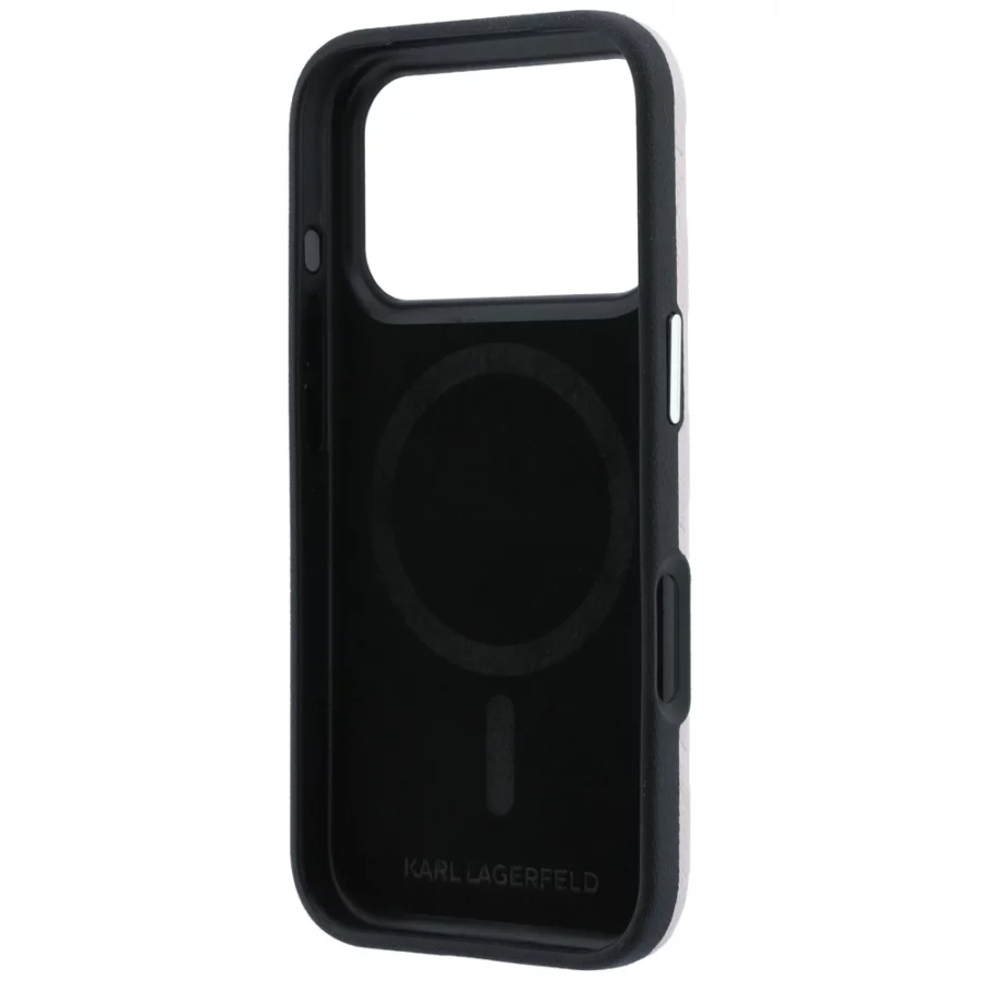 Etui Karl Lagerfeld Grained Mono Resin Logo MagSafe na iPhone 17 Pro Max / 18 Pro Max - różowe