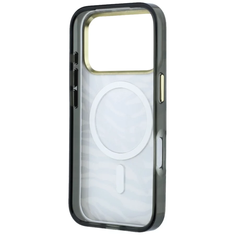 Etui Karl Lagerfeld IML Signature Zebra Glitter MagSafe na iPhone 17 Pro Max / 18 Pro Max - złote