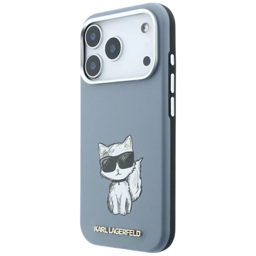 Etui Karl Lagerfeld Smooth Choupette Sketch MagSafe na iPhone 18 Pro / 17 Pro - jasnoniebieske