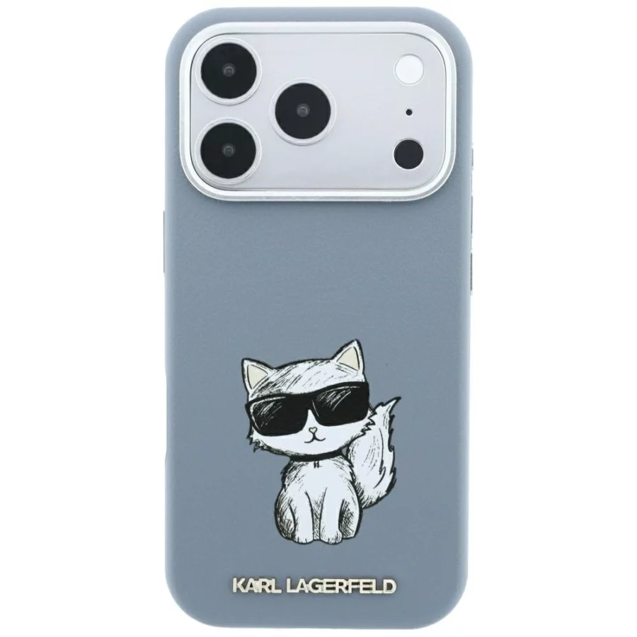Etui Karl Lagerfeld Smooth Choupette Sketch MagSafe na iPhone 18 Pro / 17 Pro - jasnoniebieske