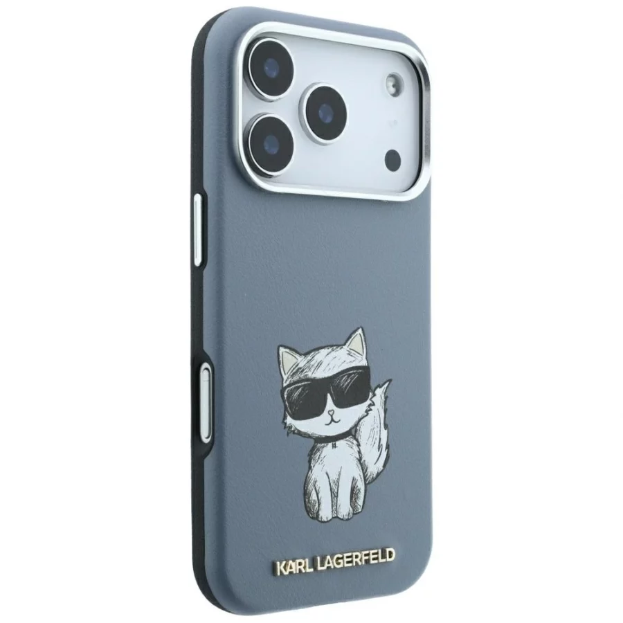 Etui Karl Lagerfeld Smooth Choupette Sketch MagSafe na iPhone 18 Pro / 17 Pro - jasnoniebieske