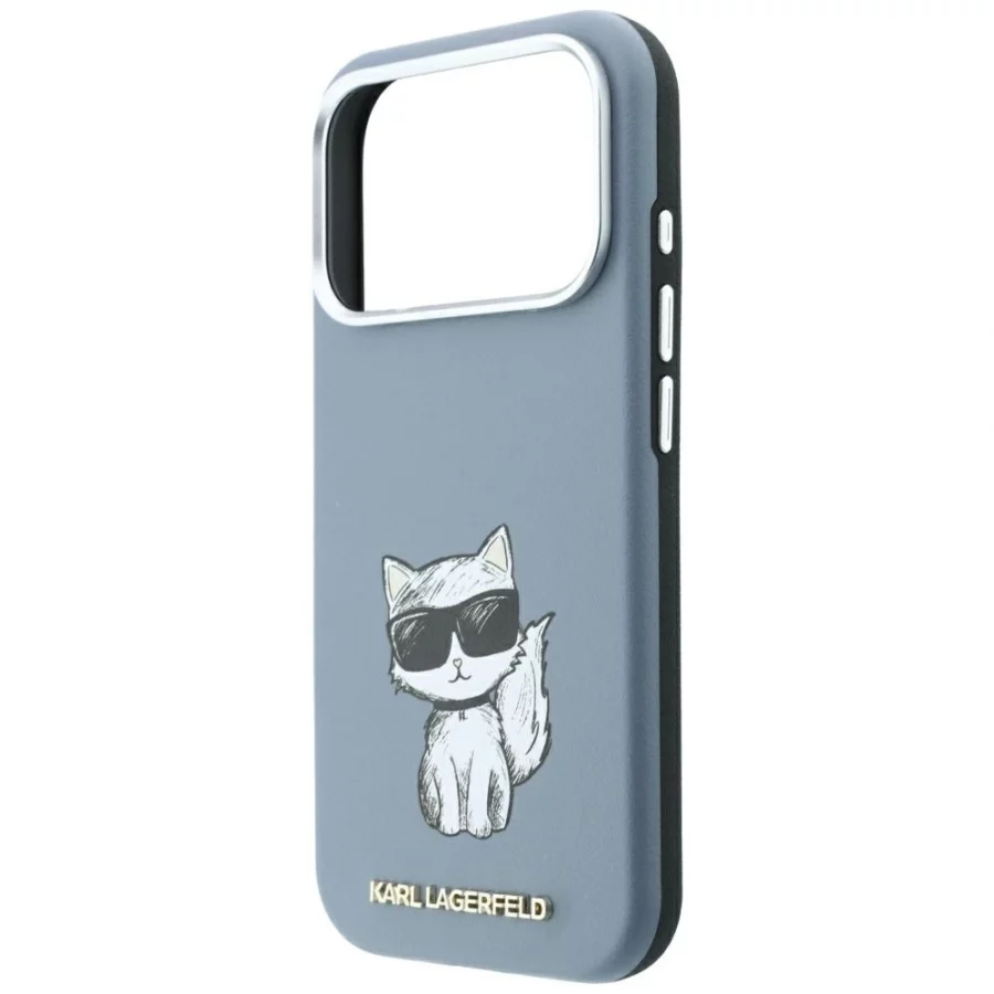 Etui Karl Lagerfeld Smooth Choupette Sketch MagSafe na iPhone 18 Pro / 17 Pro - jasnoniebieske