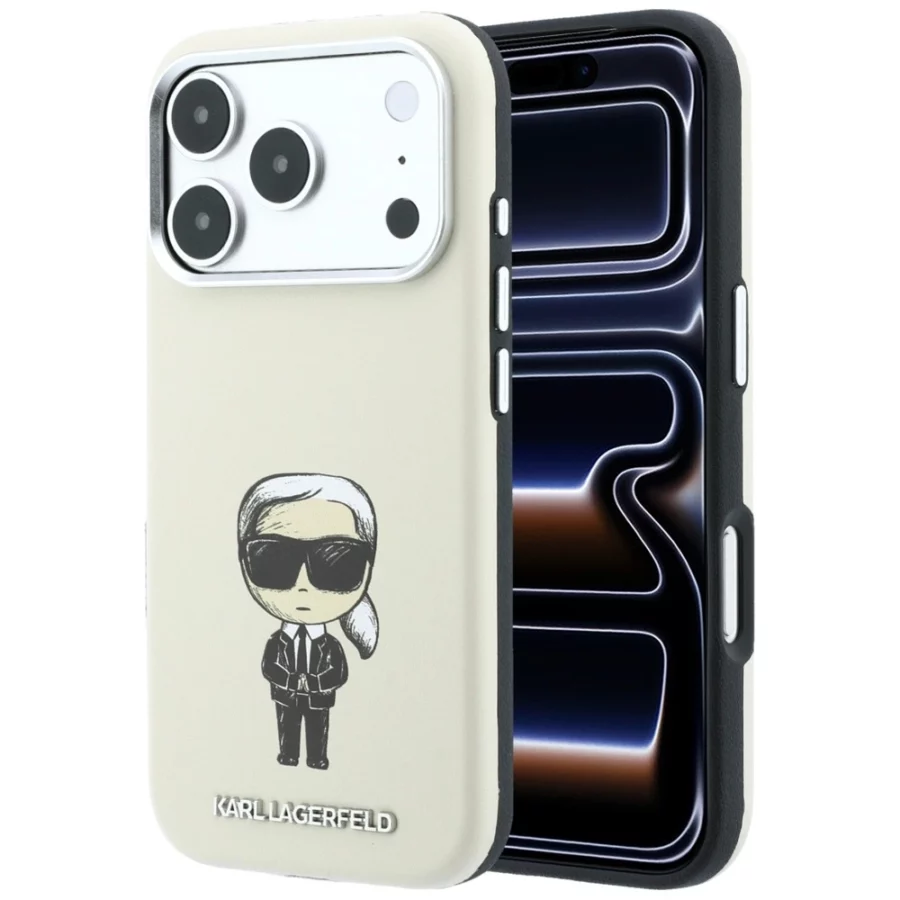 Etui Karl Lagerfeld Smooth Ikonik Sketch MagSafe na iPhone 18 Pro / 17 Pro - beżowe