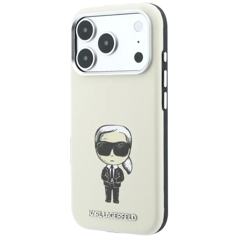 Etui Karl Lagerfeld Smooth Ikonik Sketch MagSafe na iPhone 18 Pro / 17 Pro - beżowe