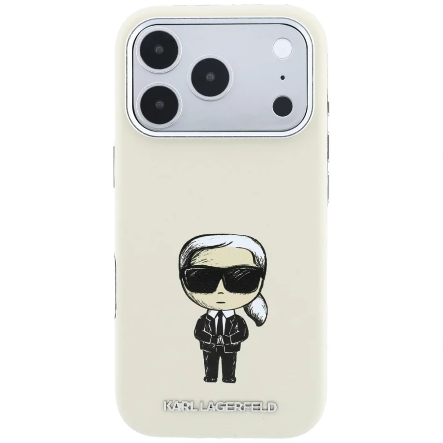 Etui Karl Lagerfeld Smooth Ikonik Sketch MagSafe na iPhone 18 Pro / 17 Pro - beżowe