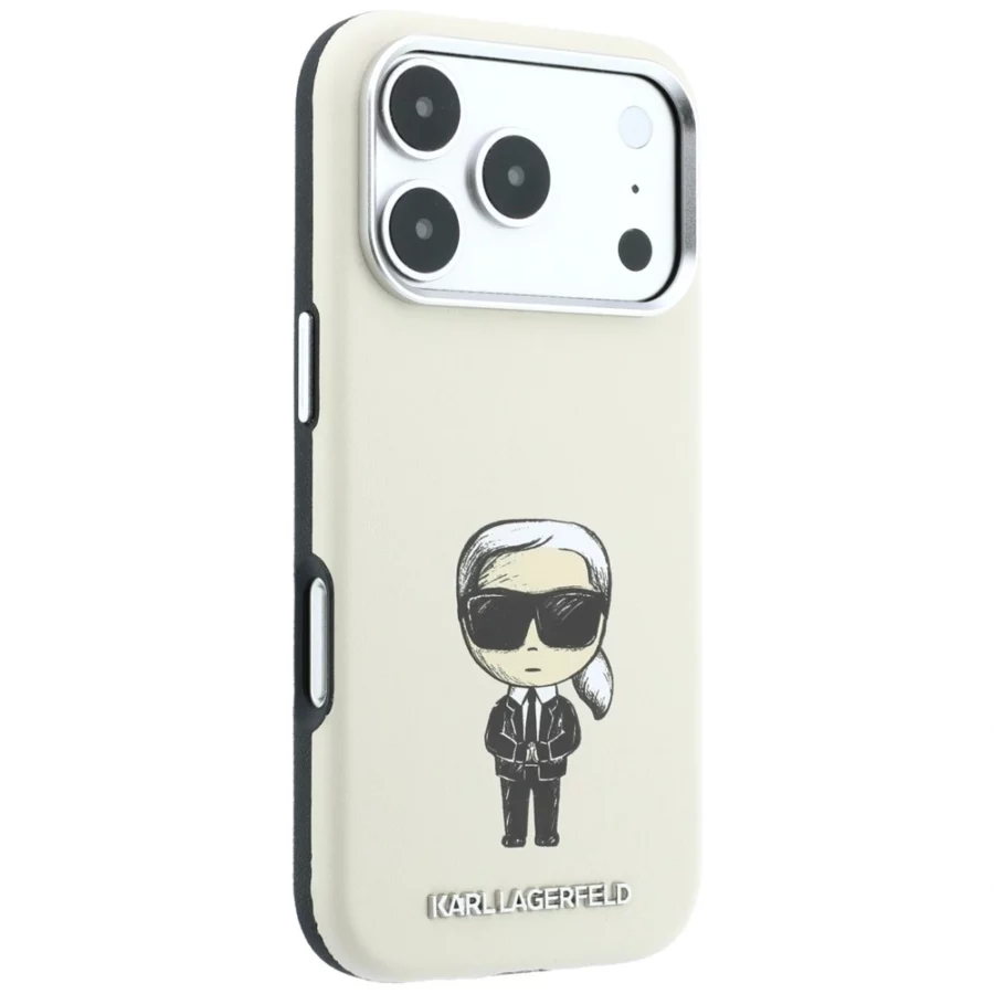Etui Karl Lagerfeld Smooth Ikonik Sketch MagSafe na iPhone 18 Pro / 17 Pro - beżowe