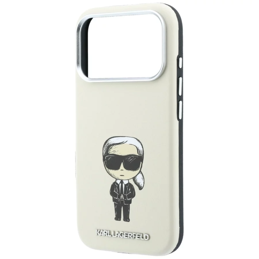 Etui Karl Lagerfeld Smooth Ikonik Sketch MagSafe na iPhone 18 Pro / 17 Pro - beżowe