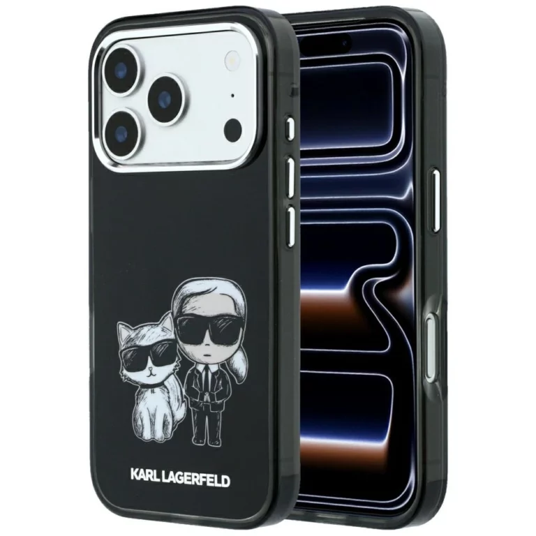 Etui Karl Lagerfeld Smooth Karl & Choupette Bodies Sketch MagSafe na iPhone 18 Pro / 17 Pro - czarne