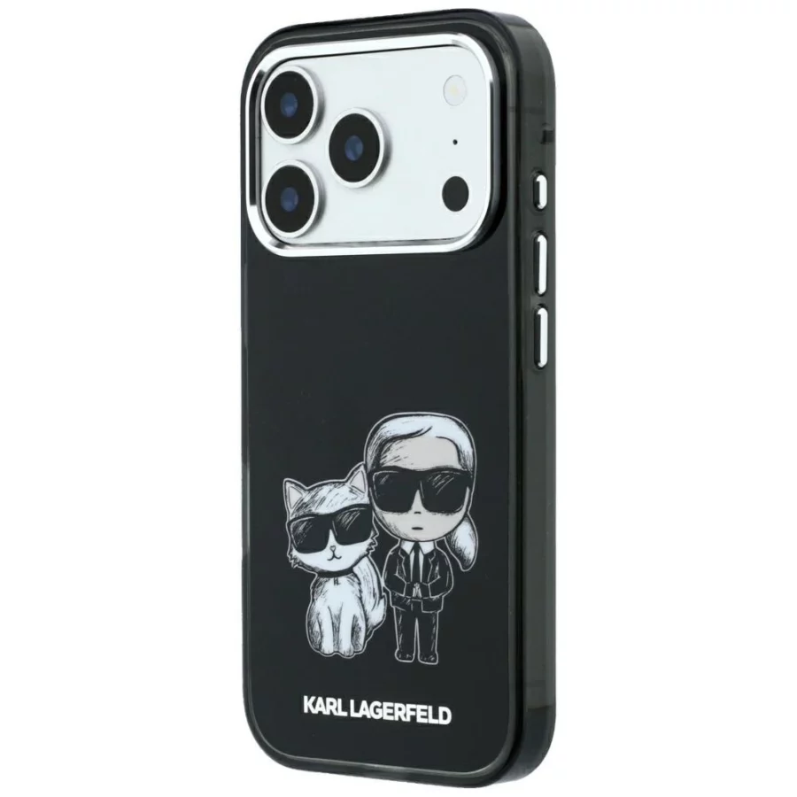 Etui Karl Lagerfeld Smooth Karl & Choupette Bodies Sketch MagSafe na iPhone 18 Pro / 17 Pro - czarne