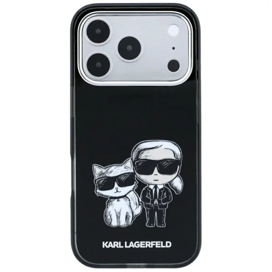 Etui Karl Lagerfeld Smooth Karl & Choupette Bodies Sketch MagSafe na iPhone 18 Pro / 17 Pro - czarne