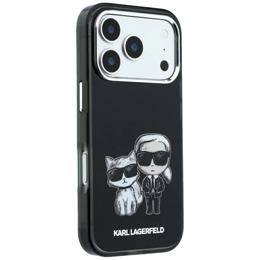 Etui Karl Lagerfeld Smooth Karl & Choupette Bodies Sketch MagSafe na iPhone 18 Pro / 17 Pro - czarne