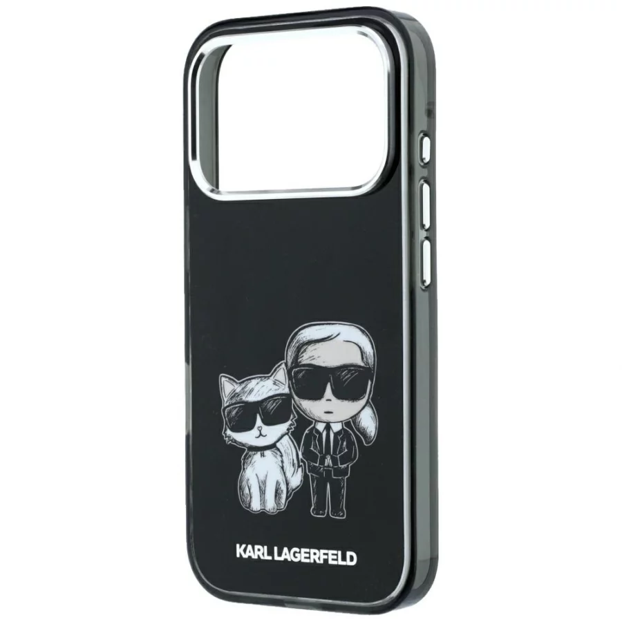 Etui Karl Lagerfeld Smooth Karl & Choupette Bodies Sketch MagSafe na iPhone 18 Pro / 17 Pro - czarne