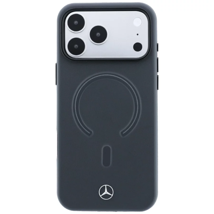 Etui Mercedes Leather 3D MagSafe na iPhone 18 Pro / 17 Pro - antracytowe