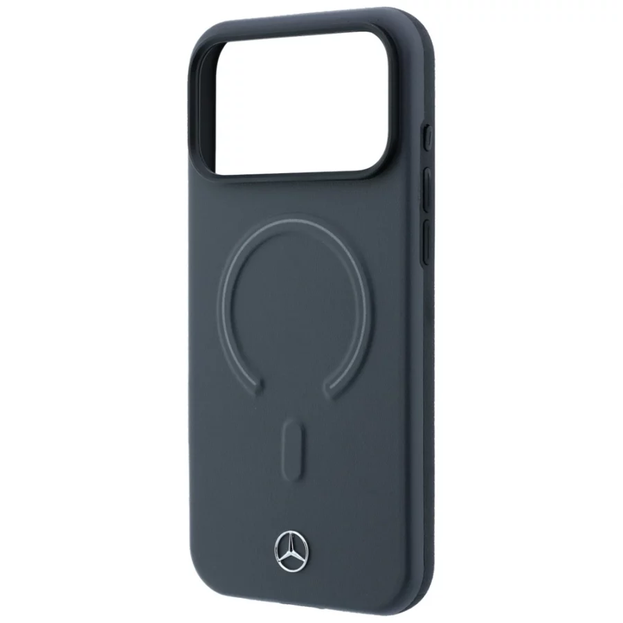 Etui Mercedes Leather 3D MagSafe na iPhone 18 Pro / 17 Pro - antracytowe