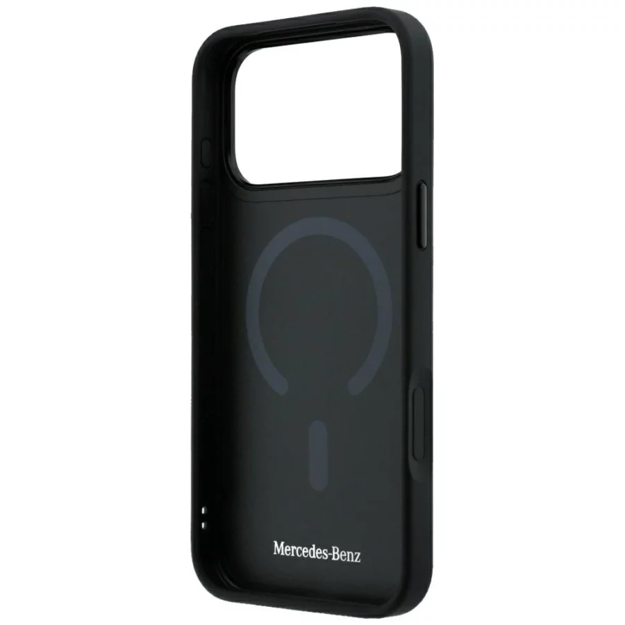 Etui Mercedes Leather 3D MagSafe na iPhone 18 Pro / 17 Pro - czarne