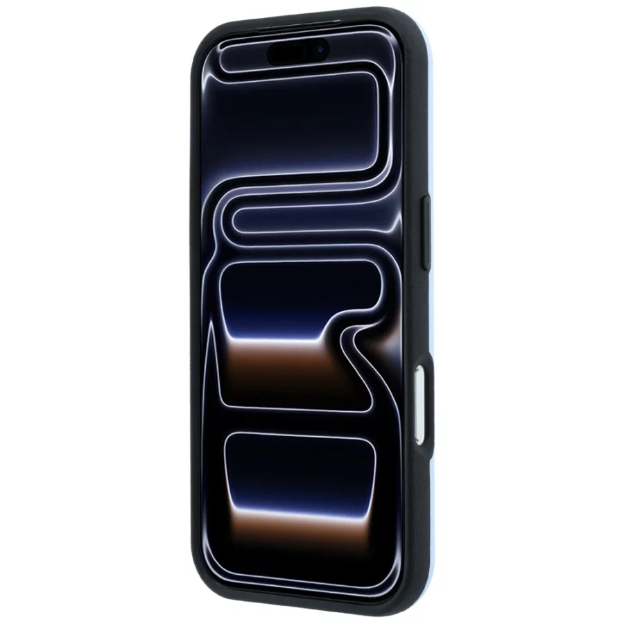 Etui Mercedes Leather Semi Wrap Iconic Line MagSafe na iPhone 18 Pro Max / 17 Pro Max - niebieske