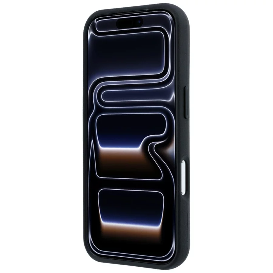 Etui Mercedes Leather with Ring Stand MagSafe na iPhone 18 Pro Max / 17 Pro Max / 17 Pro Max - czarne