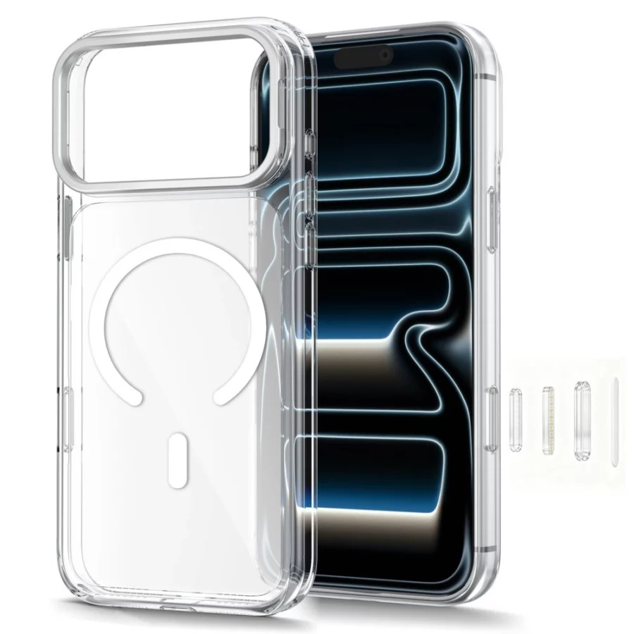 Etui Tech-Protect MagStand MagSafe CC na iPhone 18 Pro Max / 17 Pro Max - przezroczyste