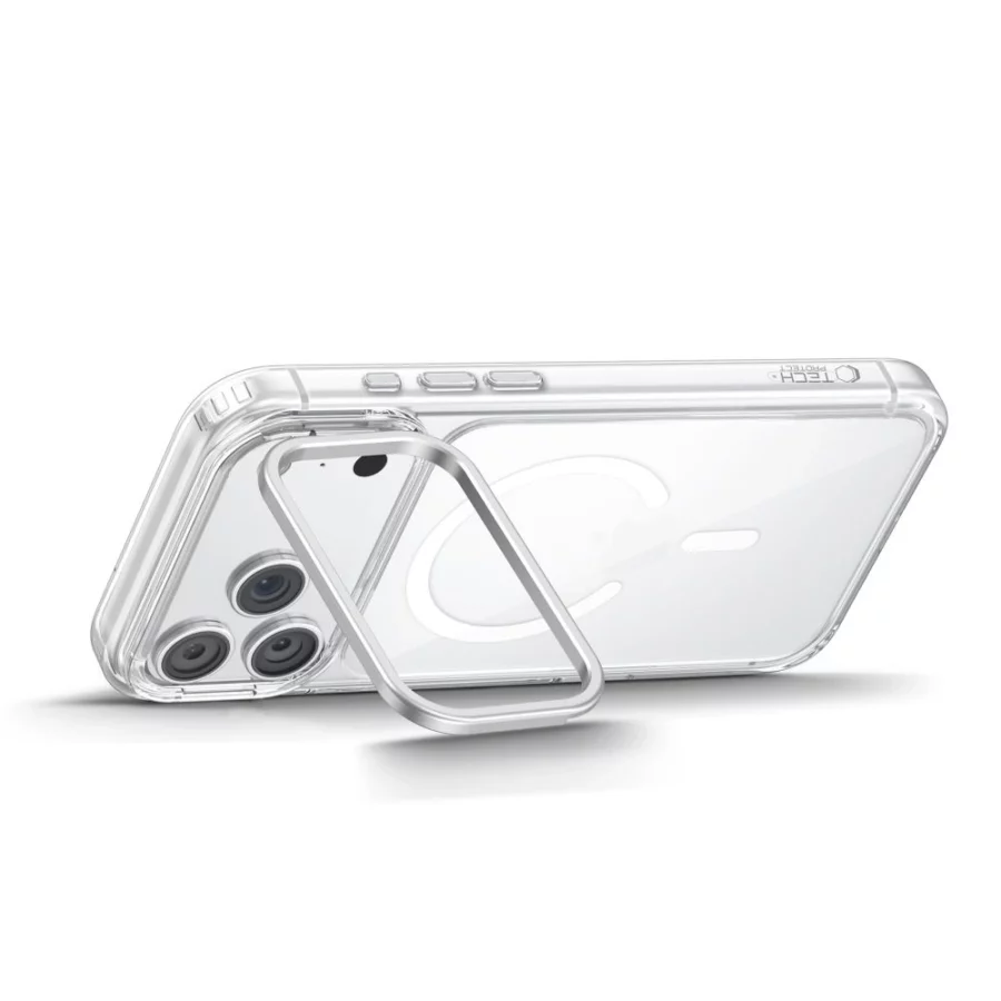 Etui Tech-Protect MagStand MagSafe CC na iPhone 18 Pro Max / 17 Pro Max - przezroczyste