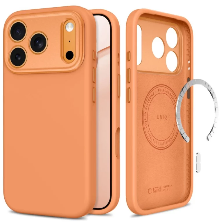 Etui Tech-Protect Uniq MagSafe CC na iPhone 18 Pro / 17 Pro - pomarańczowe