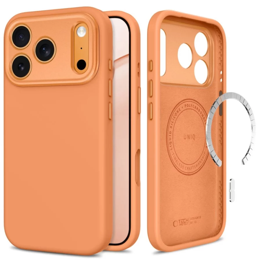 Etui Tech-Protect Uniq MagSafe CC na iPhone 18 Pro / 17 Pro - pomarańczowe