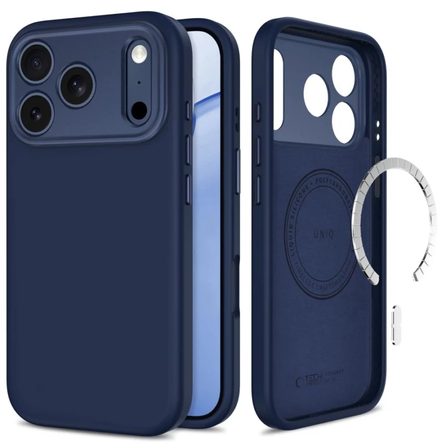 Etui Tech-Protect Uniq MagSafe CC na iPhone 18 Pro / 17 Pro - granatowe