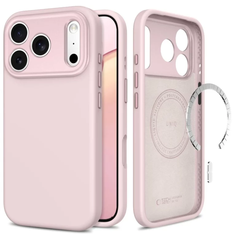 Etui Tech-Protect Uniq MagSafe CC na iPhone 18 Pro / 17 Pro - różowe