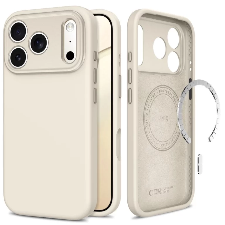 Etui Tech-Protect Uniq MagSafe CC na iPhone 18 Pro / 17 Pro - beżowe