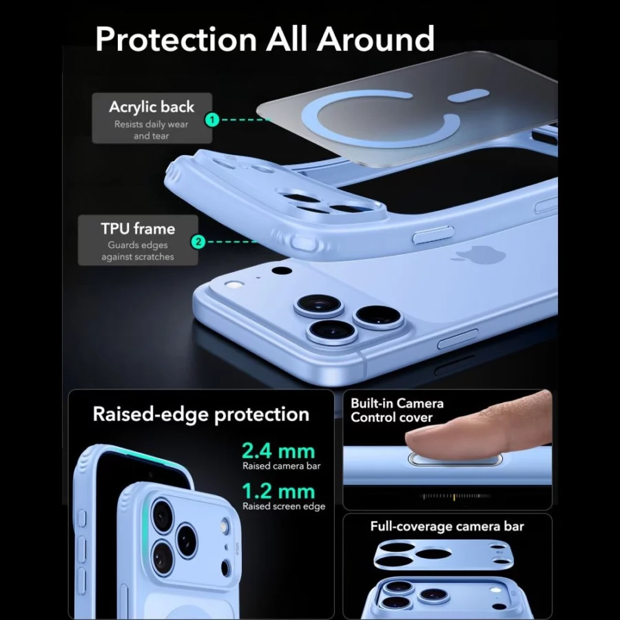 Etui ESR Classic Hybrid MagSafe na iPhone 18 Pro / 17 Pro - jasnoniebieskie