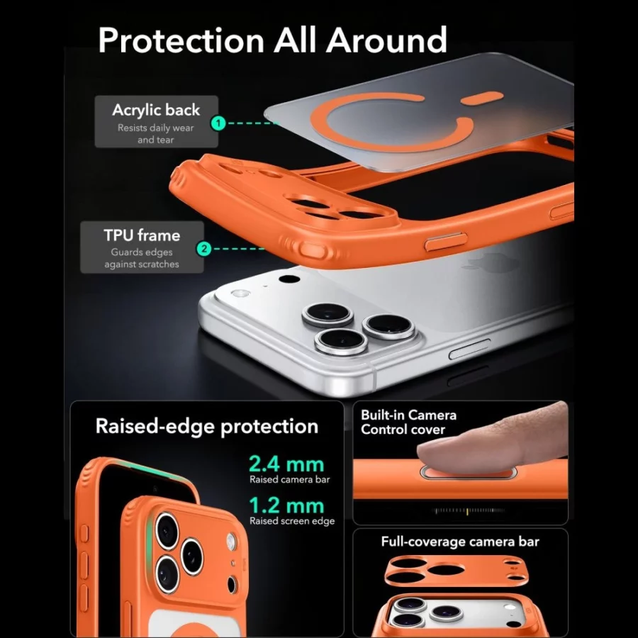 Etui ESR Classic Hybrid MagSafe na iPhone 18 Pro / 17 Pro - pomarańczowe