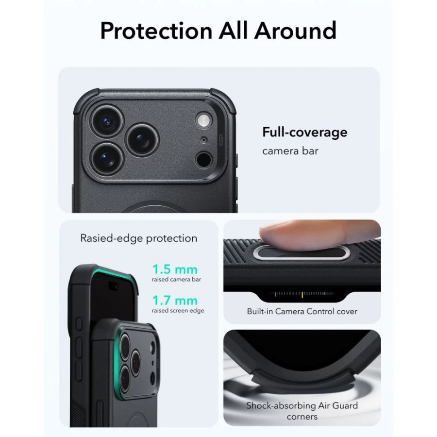 Etui ESR Cyber Tough MagSafe na iPhone 18 Pro Max / 17 Pro Max - czarne