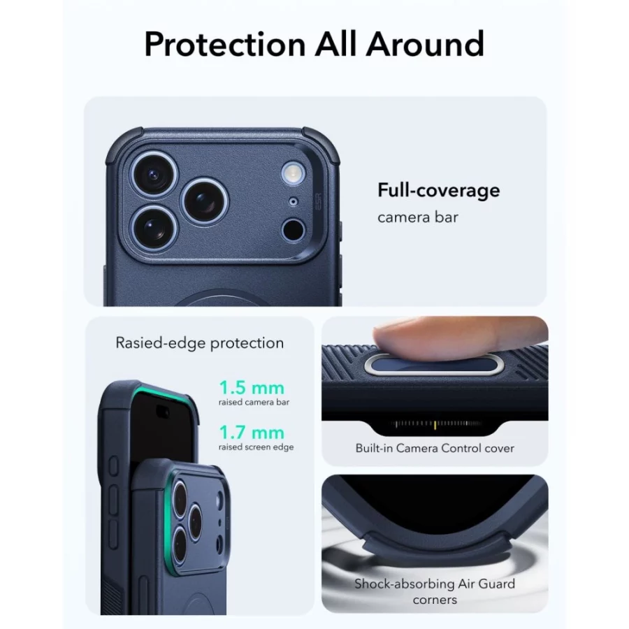 Etui ESR Cyber Tough MagSafe na iPhone 18 Pro Max / 17 Pro Max - granatowe