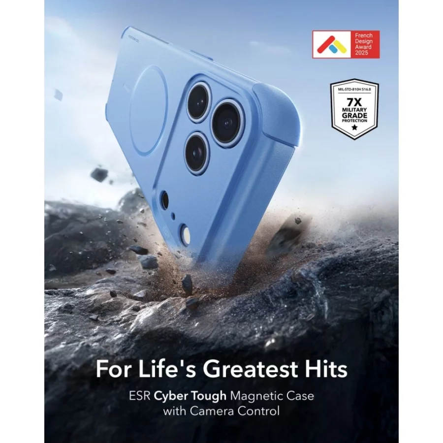 Etui ESR Cyber Tough MagSafe na iPhone 18 Pro Max / 17 Pro Max - jasnoniebieskie