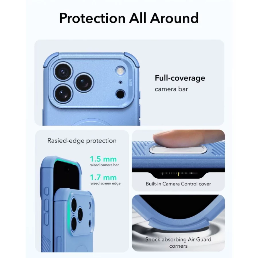 Etui ESR Cyber Tough MagSafe na iPhone 18 Pro Max / 17 Pro Max - jasnoniebieskie