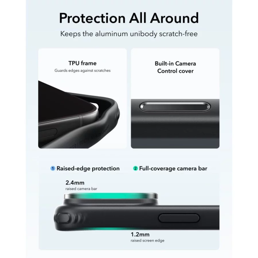 Etui ESR Classic Hybrid Kickstand MagSafe na iPhone 18 Pro / 17 Pro - przezroczysto-czarne
